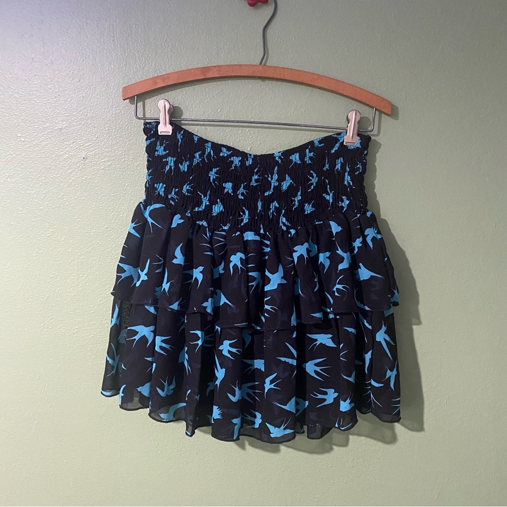 Xhilaration Blue & Black Tiered Ruffle Bubble Mini Skirt Casual Women’s M